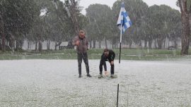 Antalya'daki golf turnuvasına kar engeli