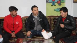 Şeref Eroğlu'ndan kaza geçiren sporculara ziyaret
