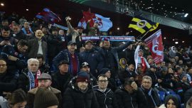 Tüm takım taraftarları Basel'de de "tek yürek"