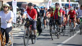 Çanakkale'de 750 bisikletli şehit ve gaziler için pedal çevirdi